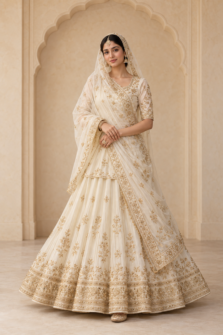 Chandni Ivory Rajputi Poshak