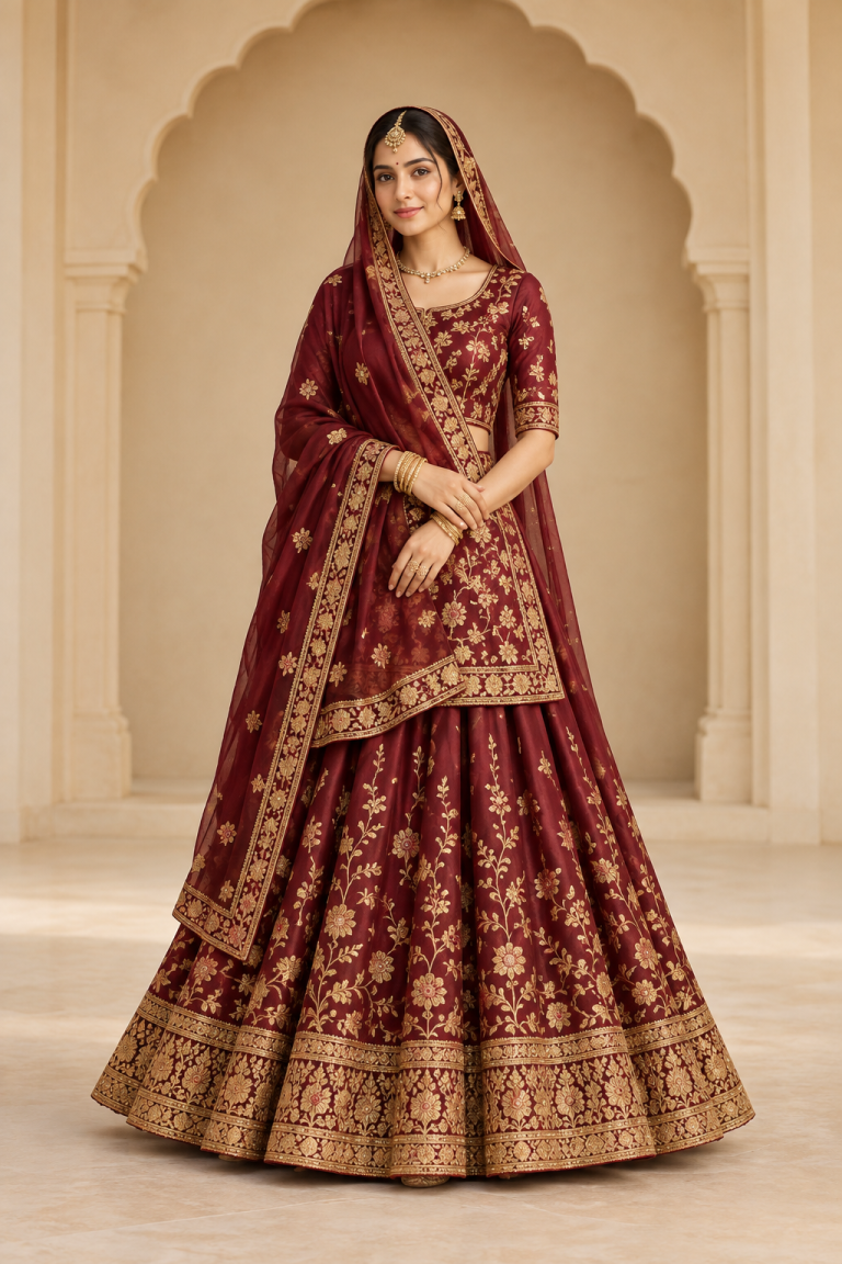 Rajrani Burgundy Rajputi Poshak
